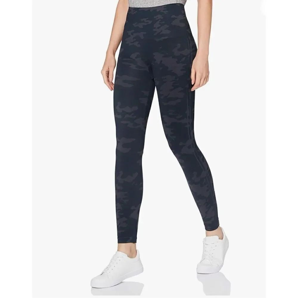 Spanx NWT Look at Me Now Womens Leggings Seamless Black Camo sz S